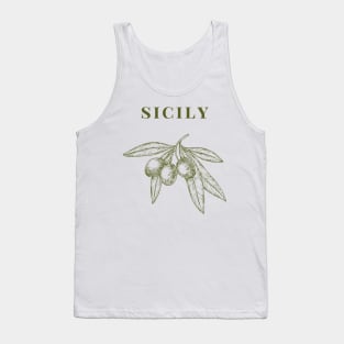 Sicily Olive Branch Italy Design Tank Top